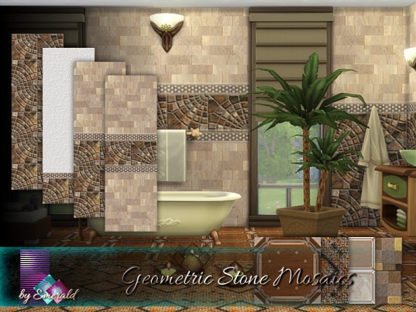  The Sims Resource: Geometric Stone Mosaics by emerald