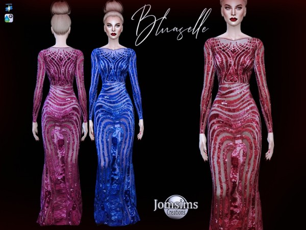  The Sims Resource: Bluaselle dress by jomsims