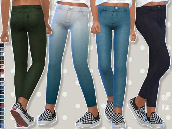  The Sims Resource: High Waisted Denim Jeans For Children by Pinkzombiecupcakes