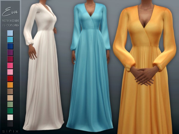  The Sims Resource: Eva Dress by Sifix