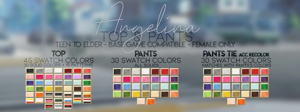  Candy Sims 4: Angelina Top and Pants