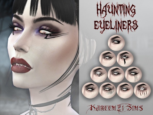  The Sims Resource: Haunting Eyeliners by KareemZiSims