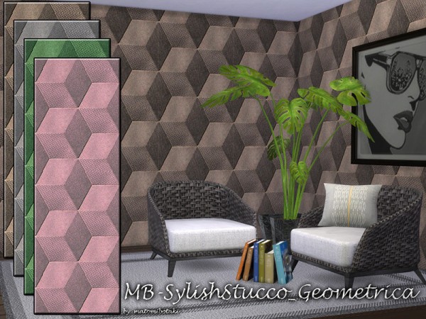  The Sims Resource: Sylish Stucco Geometrica walls by matomibotaki