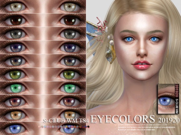  The Sims Resource: Eyecolors 201920 by S Club
