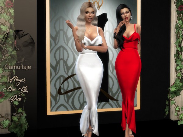  The Sims Resource: Mayor Que Yo Dress by Camuflaje