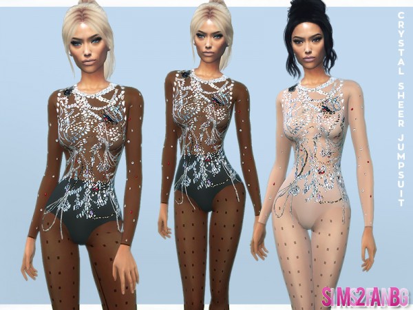  The Sims Resource: 389 Kamelia Crystal Sheer Jumpsuit by sims2fanbg