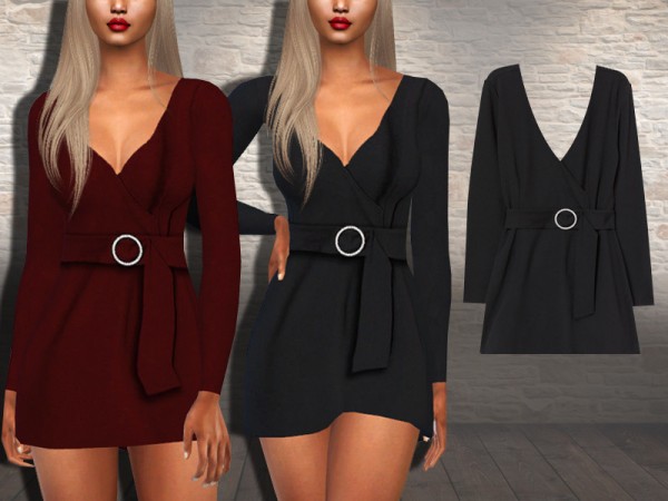  The Sims Resource: Long Sleeve Coctail Dress by Saliwa
