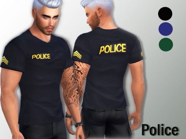  The Sims Resource: Police T shirt by Summer Sims
