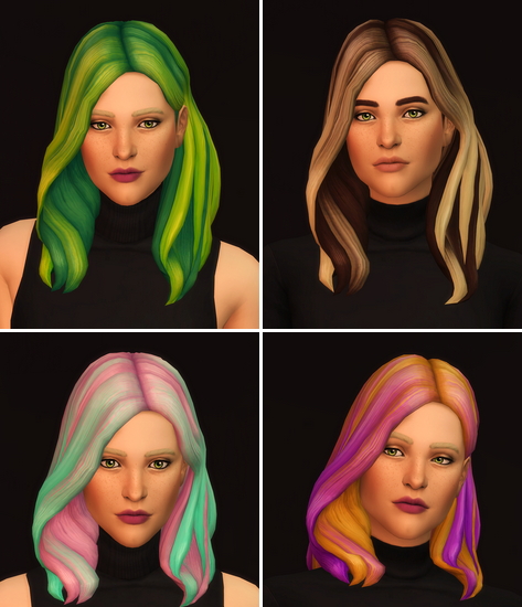 Rusty Nail Wavy Hair Edit Ombre Sims 4 Downloads