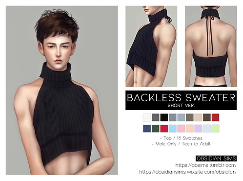  Obsidian Sims: Backless Sweater   Short vers