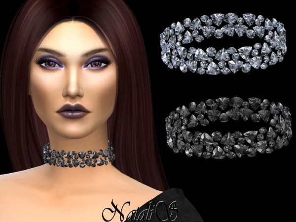  The Sims Resource: Mixed shape crystals choker by NataliS