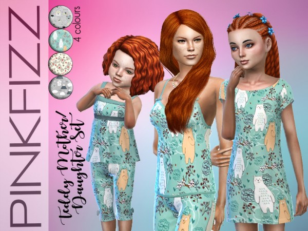  The Sims Resource: Teddy Mother and Daughter Set by Pinkfizzzzz