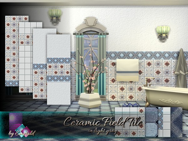  The Sims Resource: Ceramic Field Tile in light gray by emerald