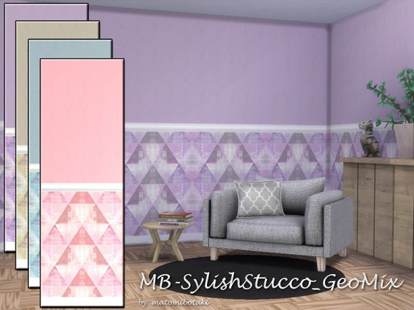  The Sims Resource: Sylish Stucco Geo Mix by matomibotaki