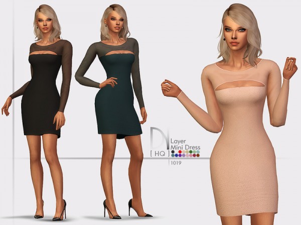  The Sims Resource: Layer Mini Dress by DarkNighTt