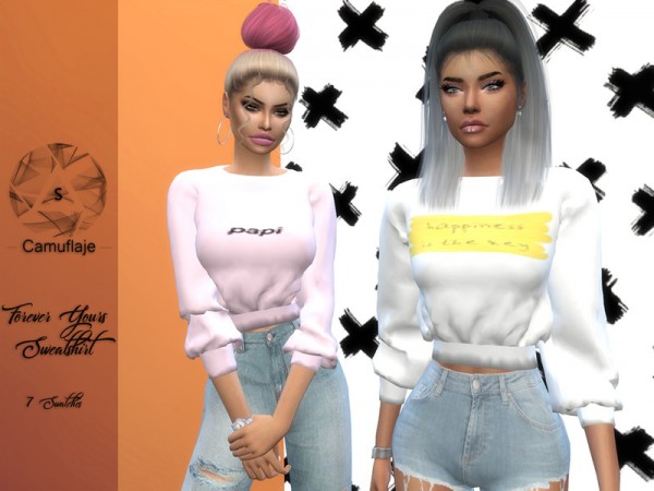  The Sims Resource: Forever Yours Sweatshirt by Camuflaje