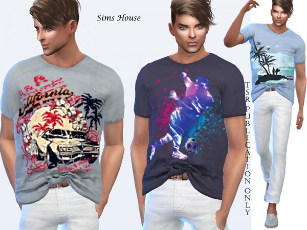  The Sims Resource: Mens t shirt large size print by Sims House