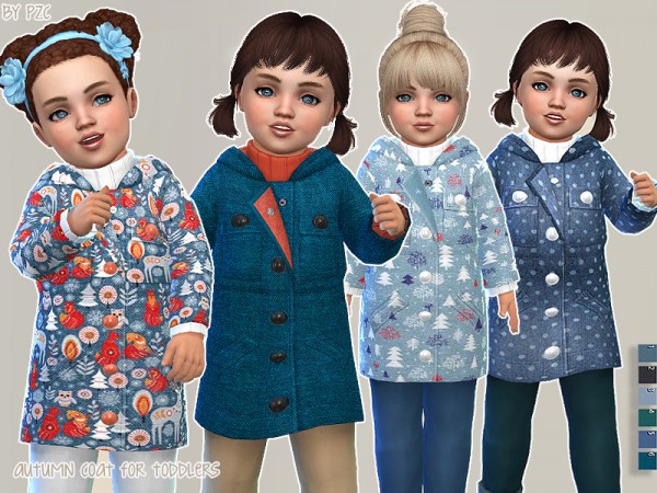  The Sims Resource: Autumn Coat For Toddlers by Pinkzombiecupcakes