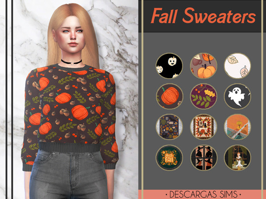  Descargas Sims: Fall Sweaters