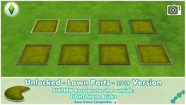  Mod The Sims: Unlocked   Lawn Parts 2019 version by Bakie