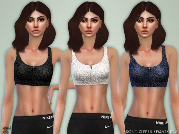  The Sims Resource: Front Zipper Sports Bra by Black Lily