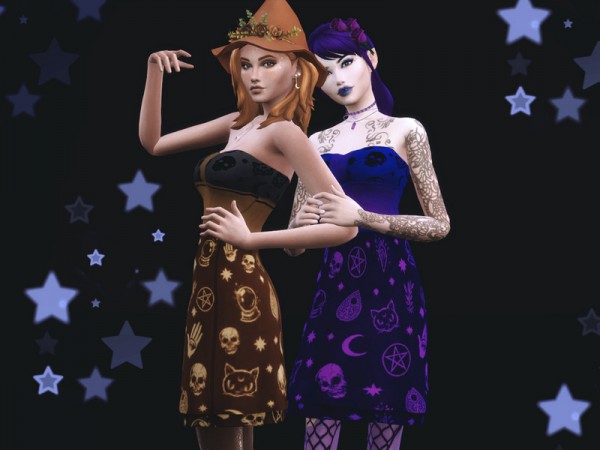  The Sims Resource: Witch Dress V2 by Reevaly