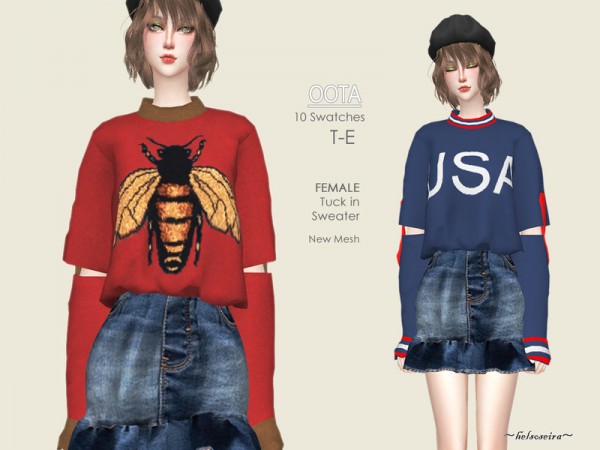  The Sims Resource: OOTA   Tuck in Sweater by Helsoseira