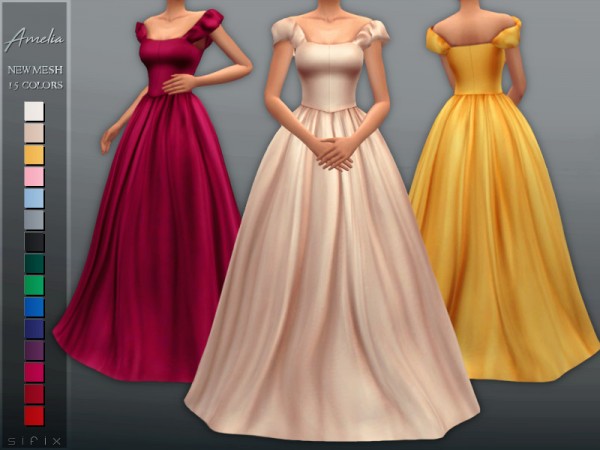  The Sims Resource: Amelia Gown by Sifix