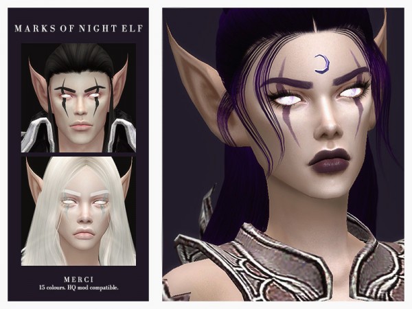  The Sims Resource: Marks Of Night Elf by Merci