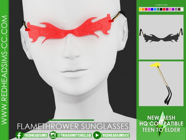 Red Head Sims: Flamethrower sunglasses