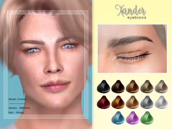  The Sims Resource: Xander Male Brows by Screaming Mustard