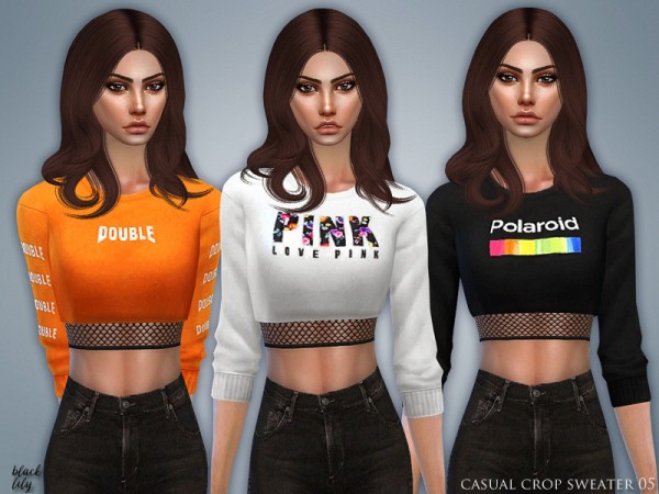  The Sims Resource: Casual Crop Sweater 05 by Black Lily