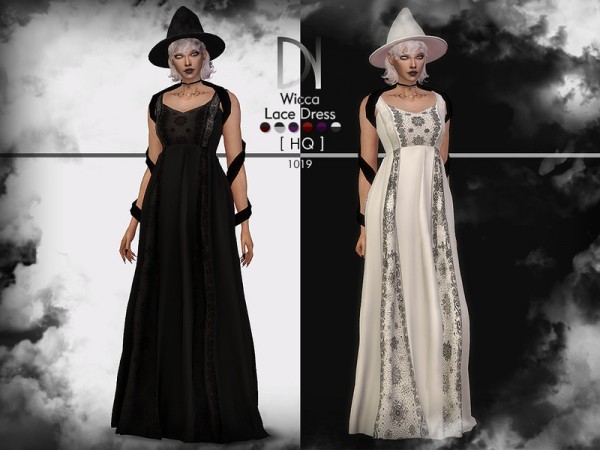  The Sims Resource: Wicca Lace Dress by DarkNighTt