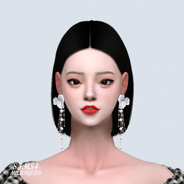  SIMS4 Marigold: Big Flower Fancy Earrings