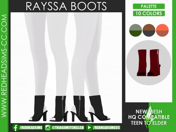 Red Head Sims: Rayssa Boots