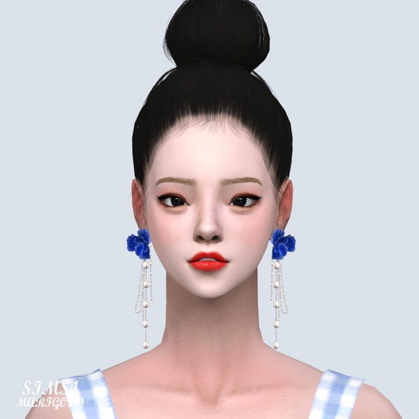  SIMS4 Marigold: Big Flower Fancy Earrings