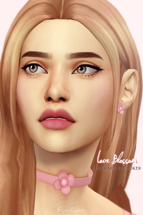  Praline Sims: Choker out of a flower detail