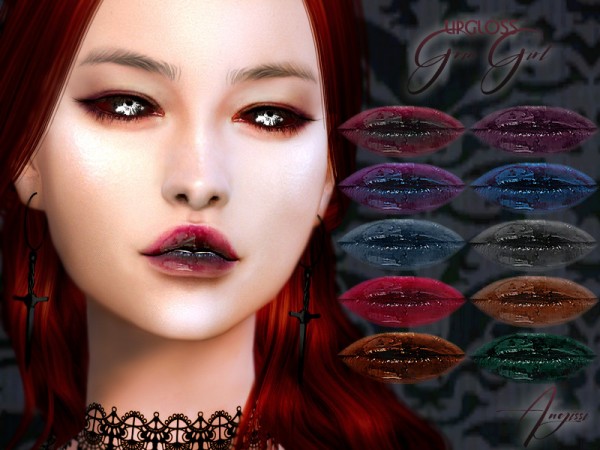  The Sims Resource: Grim Girl Lips by ANGISSI