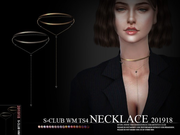  The Sims Resource: Necklace 201918 by S Club