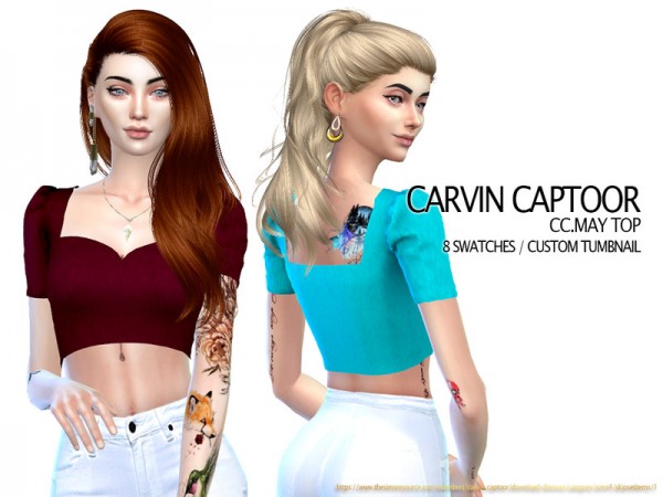 The Sims Resource: May top by carvin captoor • Sims 4 Downloads