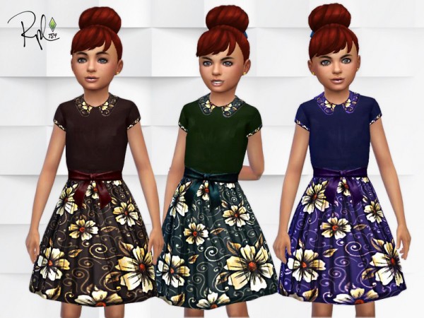  The Sims Resource: Vintage Flower Girls dress by RobertaPLobo
