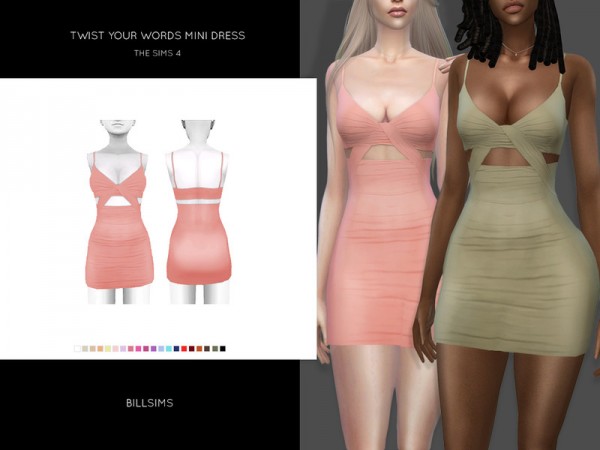  The Sims Resource: Twist Your Words Mini Dress by Bill Sims