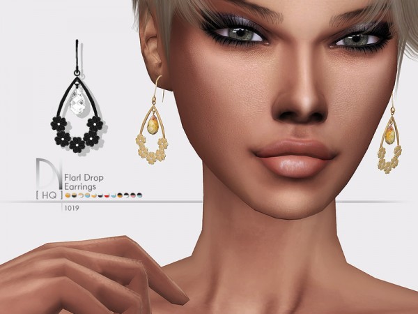  The Sims Resource: Flarl Drop Earrings by DarkNighTt