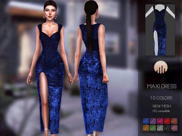 The Sims Resource: Maxi Dress BD122 by busra tr