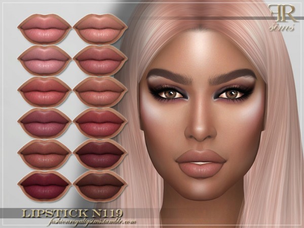  The Sims Resource: Lipstick N119 by FashionRoyaltySims