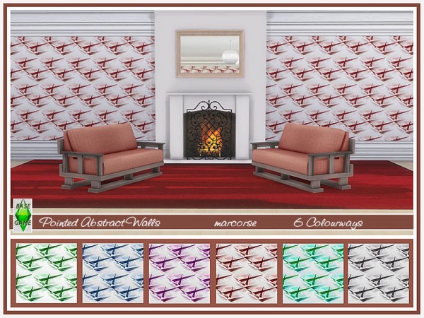  The Sims Resource: Pointed Abstract Walls by marcorse