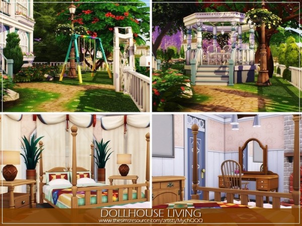  The Sims Resource: Dollhouse Living House by MychQQQ
