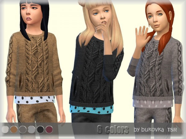  The Sims Resource: Knitted Sweater by bukovka