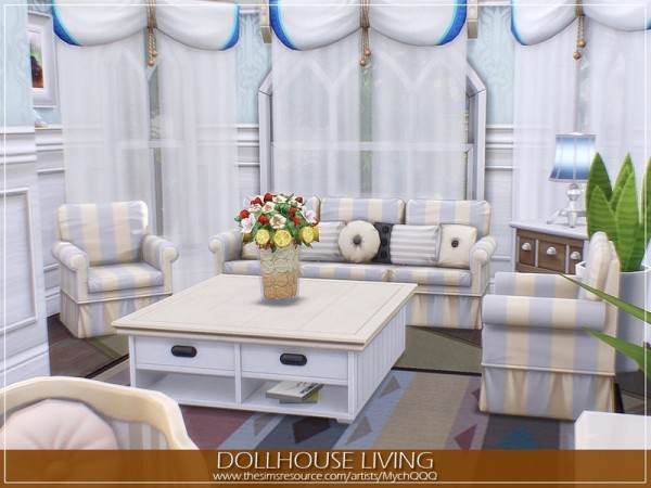  The Sims Resource: Dollhouse Living House by MychQQQ