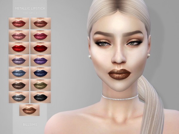  The Sims Resource: Metallic Lipstick by Bill Sims